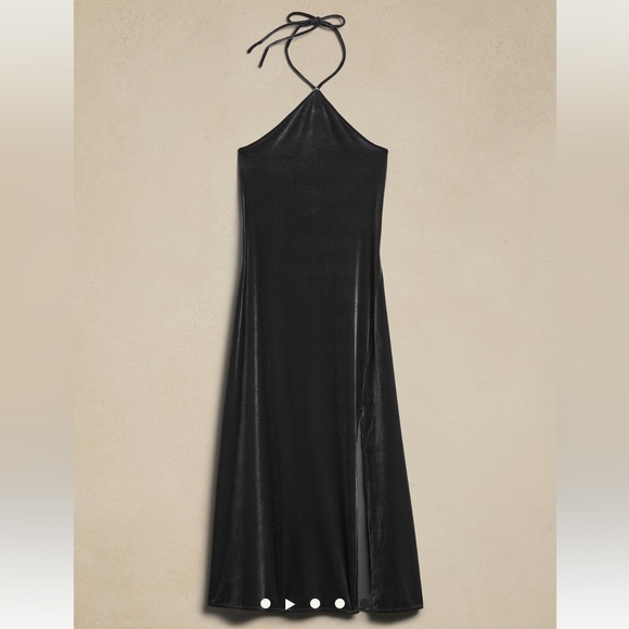 Banana Republic Grey Velvet Midi Dress - Picture 5 of 6